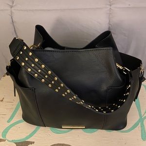Steve Madden Large Black Tote Bag w/gold accents